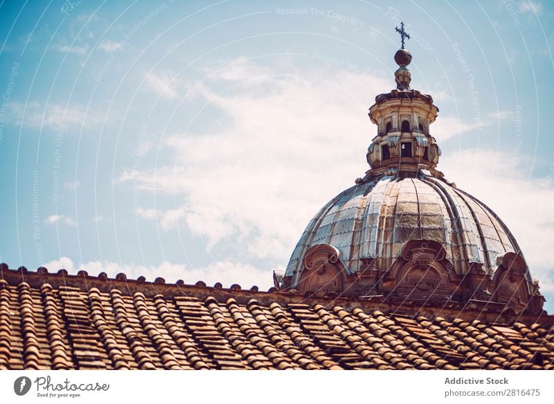 Detail of a church in Rome, Italy Street Close-up Old Vintage European Exterior shot Ancient Italian Destination Vacation & Travel Vantage point Town Landmark