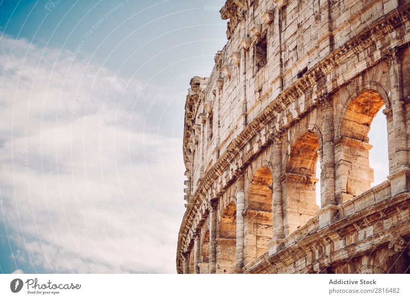 Colosseum close-up detail, Rome, Italy italia Close-up Empire Italian historical Stone White Vacation & Travel Sunrise Archeology European Landmark Culture