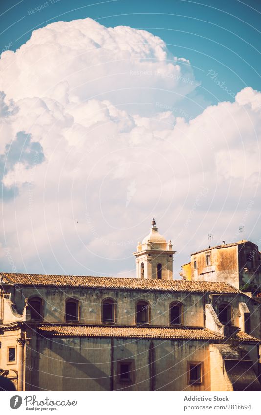 Detail view of Ragusa, Sicily, Italy Dubrovnik Cathedral Dome Church Building Street House (Residential Structure) Landmark City Europe Tower Vantage point