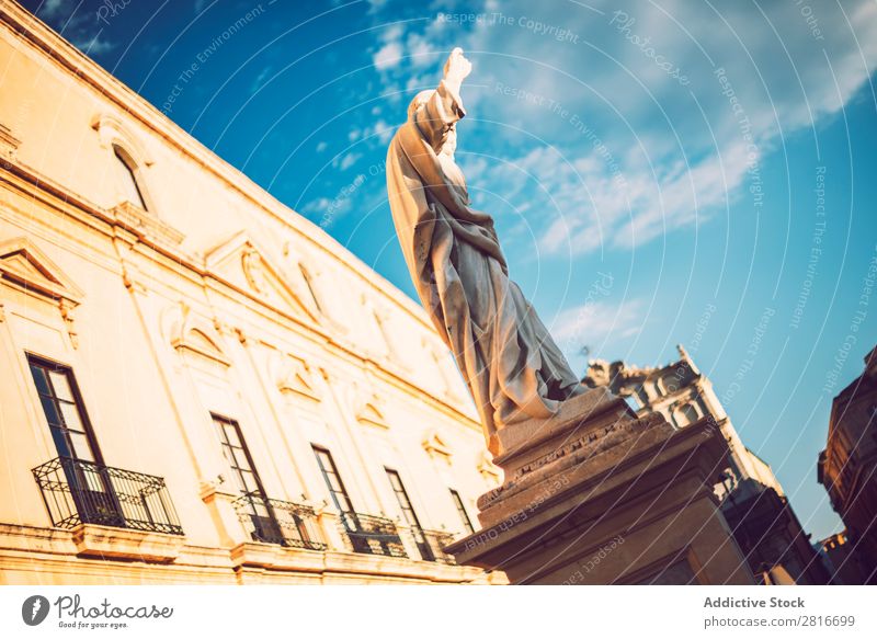 Detail view of Syracuse, Sicily, Italy siracusa Italian Sculpture Archeology Architecture Greek Monumental Tourism artistic Style Sicilian Column architectonic