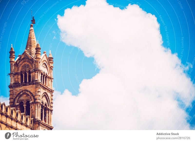 Palermo Cathedral texture background Italian Decoration Tower medieval historical Italy Christianity European Landmark Historic Old Twin Building