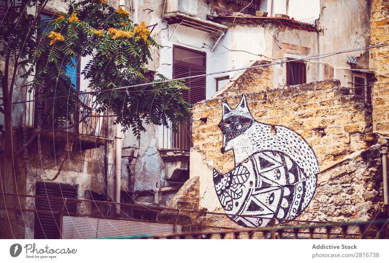 City view detail of Palermo city, Sicily, Italy Street Architecture Characteristic Culture Balcony Ancient quattro canti Italian Sculpture Vacation & Travel