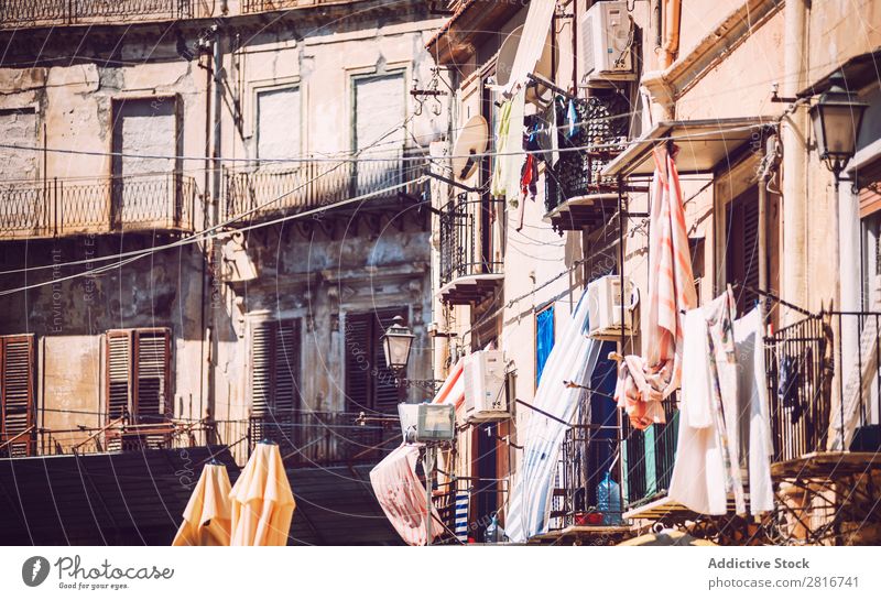 City view detail of Palermo city, Sicily, Italy Street Architecture Characteristic Culture Balcony Ancient quattro canti Italian Sculpture Vacation & Travel