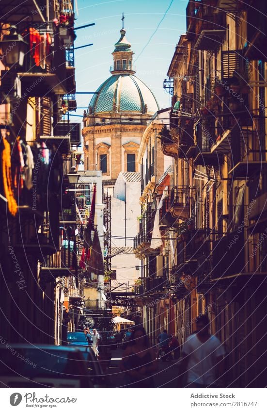 City view detail of Palermo city, Sicily, Italy Street Architecture Characteristic Culture Balcony Ancient quattro canti Italian Sculpture Vacation & Travel