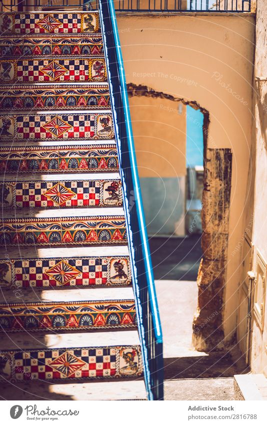 Detail view of typical urban sicilian decoration in Sicily, Italy. Texture background Architecture Europe House (Residential Structure) Mediterranean Art Street