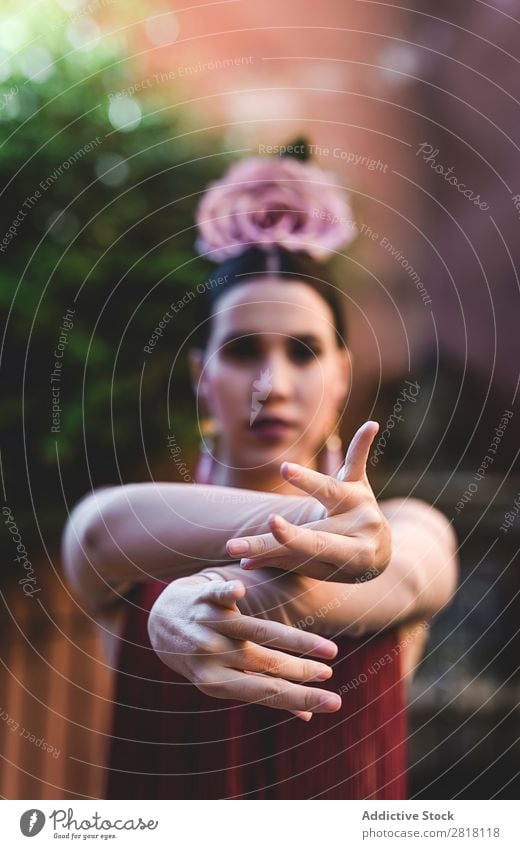 flamenco dancer in the streets of sevilla Flamenco Street Seville Dance Costume Characteristic Spain Spanish Andalusia Woman Youth (Young adults) Brunette