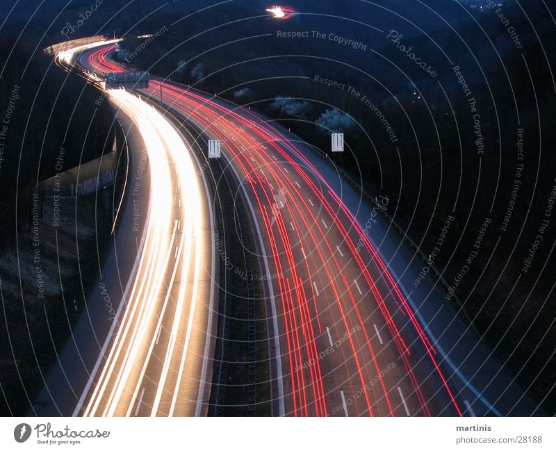 freeway Highway Night Long exposure Light Transport