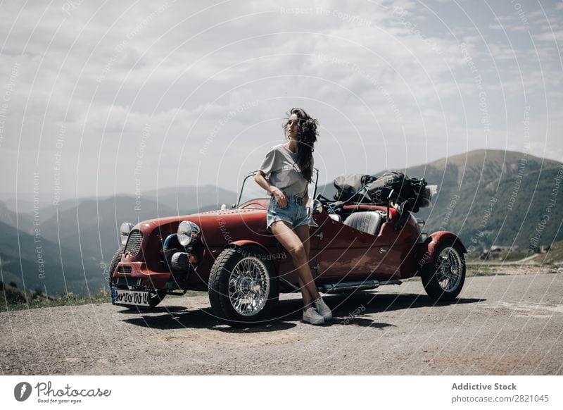 Pretty woman at vintage car Woman Car Retro Vintage Girl Vehicle Drive Youth (Young adults) Lifestyle Driver Beautiful Style Beauty Photography Human being