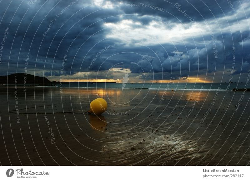 By the sea Landscape Water Storm clouds Gale Coast Beach Ocean Atlantic Ocean Buoy Dark Fluid Wet Reflection Horizon Clouds Light Visual spectacle Colour photo