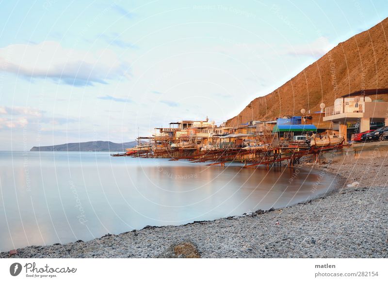 almost Malibu Landscape Sand Water Sky Horizon Sunrise Sunset Summer Beautiful weather Hill Rock Mountain Coast Beach Bay Ocean Deserted Hut Terrace Navigation