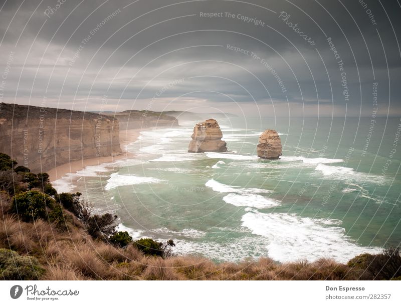 great ocean road Vacation & Travel Tourism Far-off places Freedom Waves Nature Landscape Sky Clouds Storm clouds Bad weather Wind Gale Coast Beach Bay Ocean