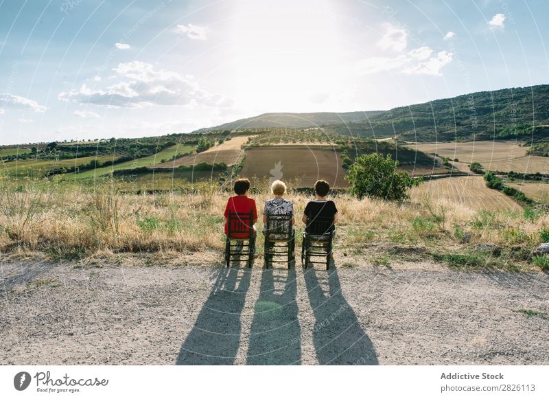 Three women of age advanced with smartphone, in the field Old Human being Telephone New Interlaced Lifestyle Mature Mobile Modern retired Retirement Touch