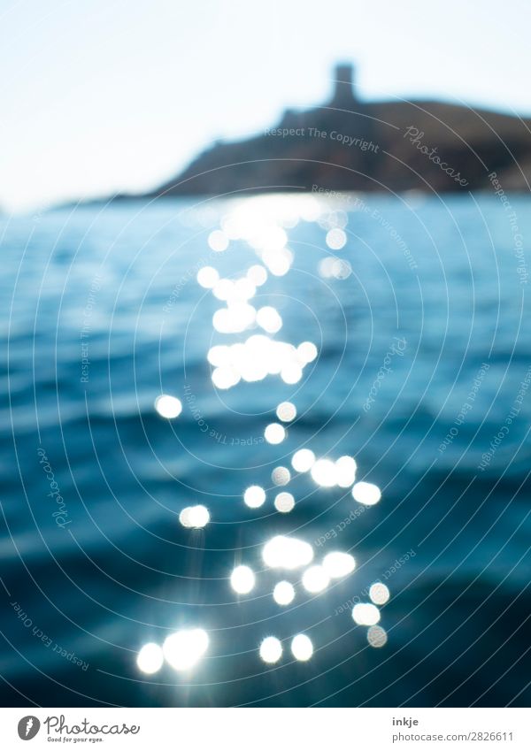 Vacation in sight Water Summer Beautiful weather Coast Ocean Navigation Boating trip Blue Blur Glittering Surface of water Lighthouse Colour photo Exterior shot