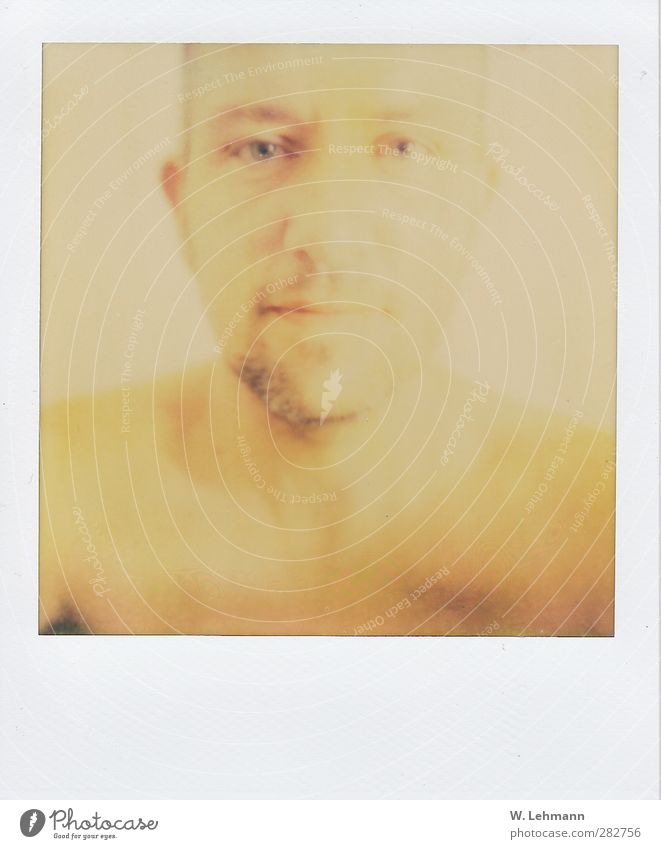 Polaroid No. 1 Self Human being Masculine Man Adults Head Neck Shoulder 30 - 45 years Designer stubble Old Friendliness Thin Smart Beautiful Yellow