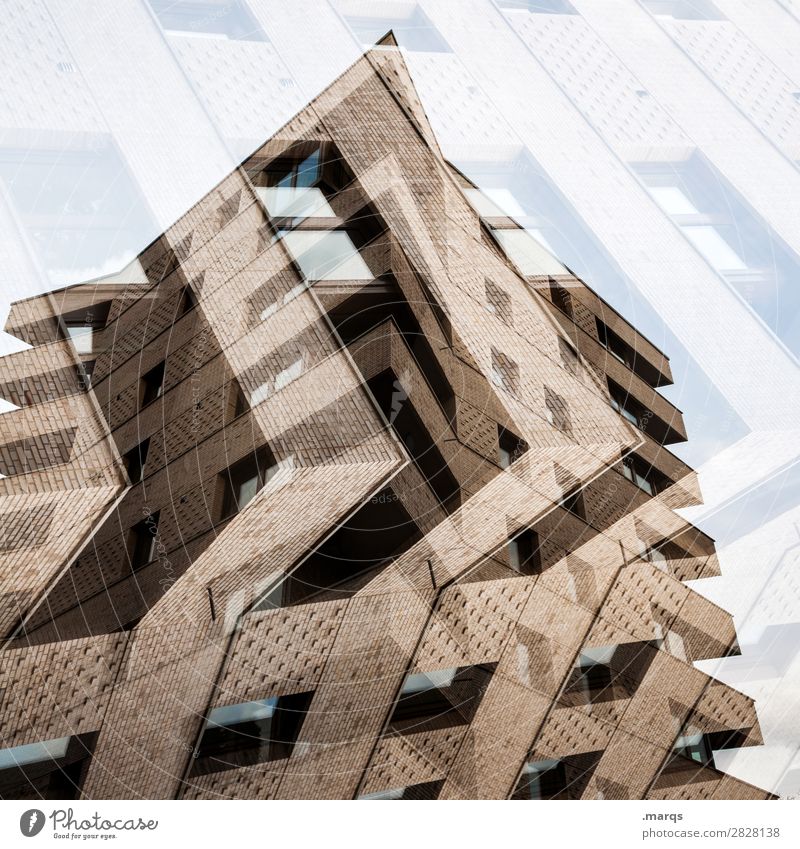 new building New building Architecture Abstract Irritation Facade Modern Double exposure Crazy Building Exceptional Perspective Design Structures and shapes