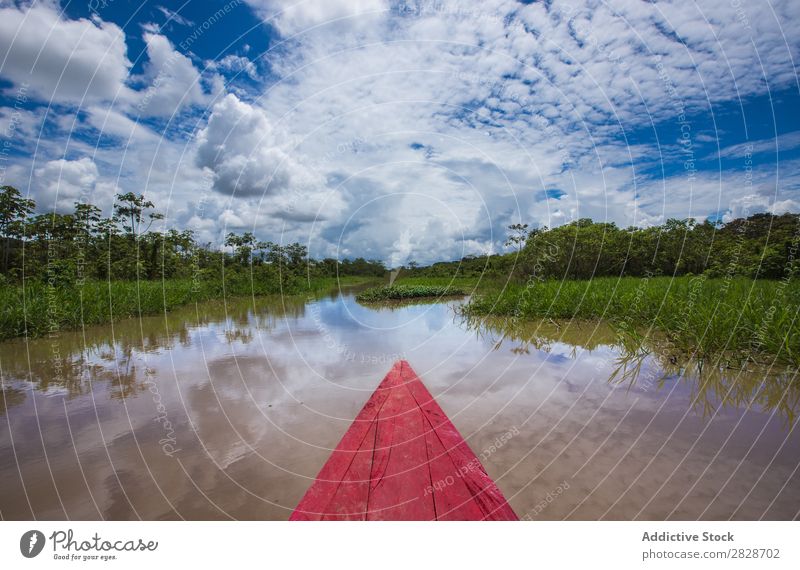 Beak of boat sailing on river Watercraft River Tropical Floating Environment Peaceful Vacation & Travel Summer Reflection Background picture Nature Tourism