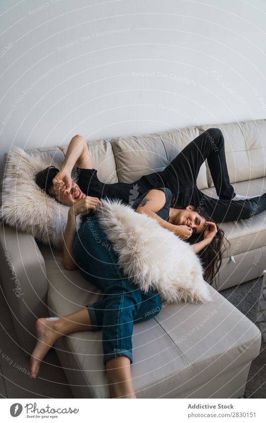 Couple lying on sofa Home Together Lie (Untruth) Sofa Couch Cozy Human being Happy Love House (Residential Structure) Man Woman Lifestyle 2 Youth (Young adults)