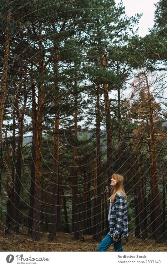 Woman posing in forest Forest Nature Youth (Young adults) Human being Leisure and hobbies Tree Lanes & trails way explore Freedom Easygoing Beautiful pretty