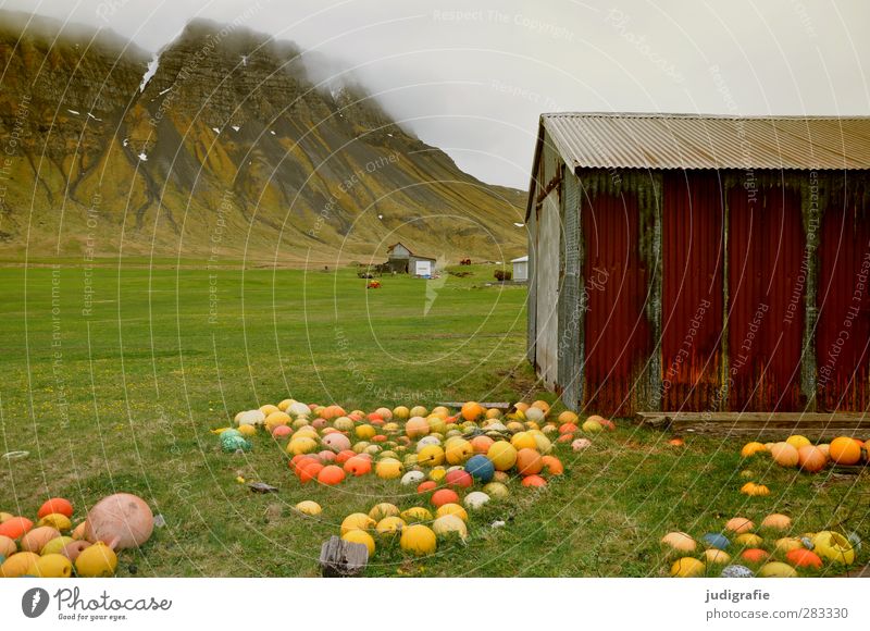 Iceland Environment Nature Landscape Clouds Climate Mountain House (Residential Structure) Hut Building Facade Navigation Buoy Cold Round Multicoloured Moody