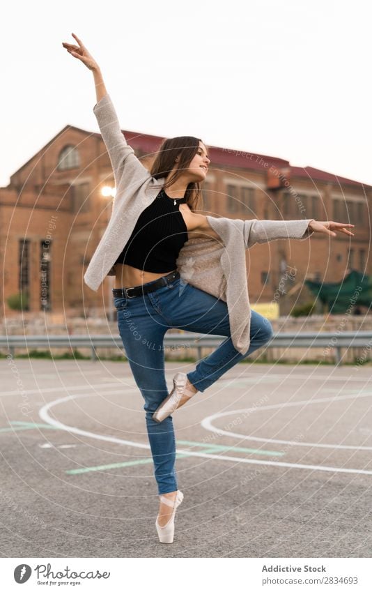 Woman dancing on a playground Ballet Dance pose Playground Street Conceptual design City Town Girl Dancer Ballerina Elegant Beautiful Performance pretty