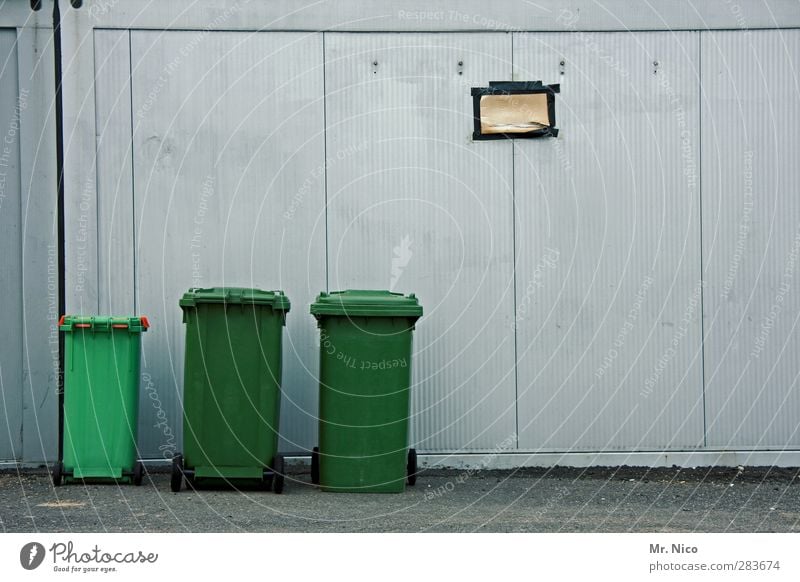 When I grow up... Small Town Facade Green Backyard Trash Trash container Green recycling point Dispose of Size difference Wall (building) Gray