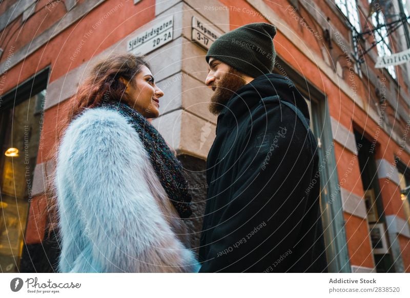 Couple posing on street Street Happy City Human being Vacation & Travel Tourism Love Happiness Relationship Cheerful Youth (Young adults) Man Woman Romance 2