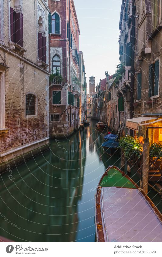 Gondolas floating in water of channel City Gondola (Boat) Channel Tourism romantic Ornamental Vacation & Travel Landmark Town Skyline Architecture Decoration