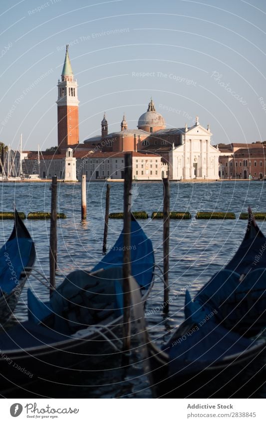 Channel with gondolas floating Skyline Street Downtown Summer Landmark Town Architecture City Water Vacation & Travel romantic Floating Evening Tourism Trip