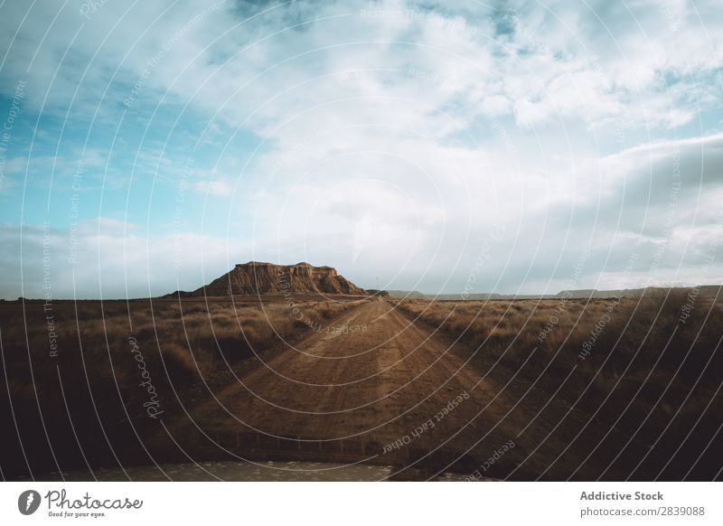 Road view from a car Hill Mountain Nature Street Dry Car Dashboard Vantage point Perspective Landscape Vacation & Travel Desert Landing Grass Sand Ground