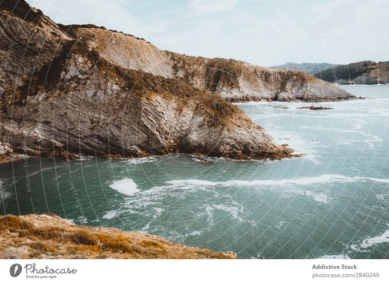 Water flowing calmly in mountain valley Landscape Mountain Stream Environment Fog Fresh Nature Vacation & Travel scenery Wilderness Panorama (Format) Range