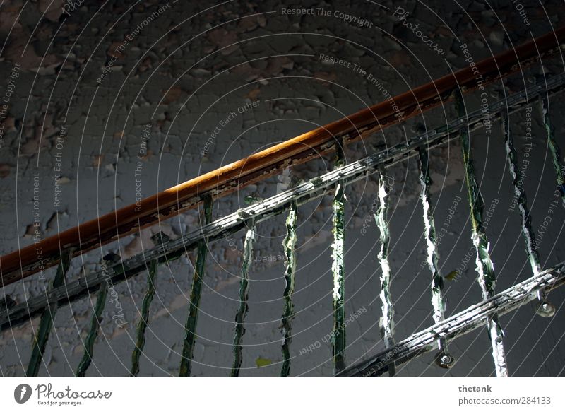 enter forbidden - but tempting Wall (barrier) Wall (building) Stairs Dream Old Esthetic Curiosity Loneliness Perspective Decline Transience Dye Banister