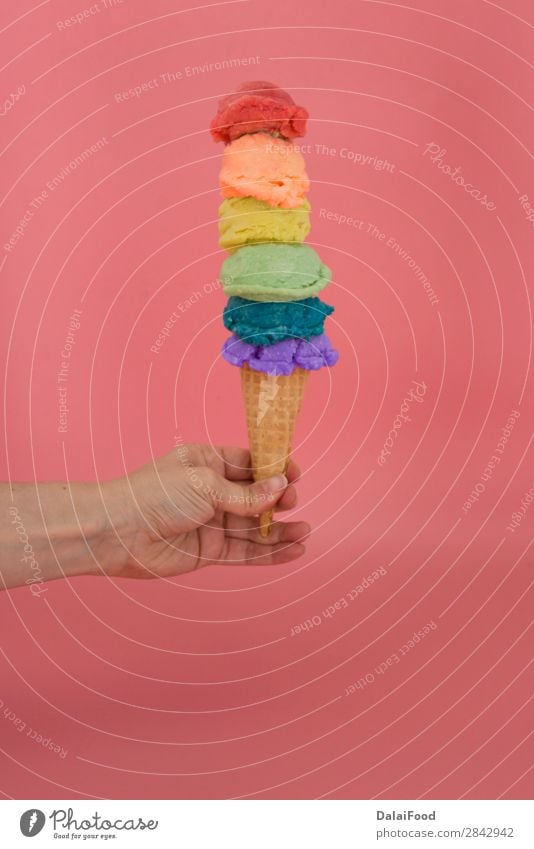 Ice cream colors Fruit Dessert Summer Cool (slang) Delicious Blue Pink White Colour background ball Berries chocolate cold cone cones Creamy Dairy flavor food