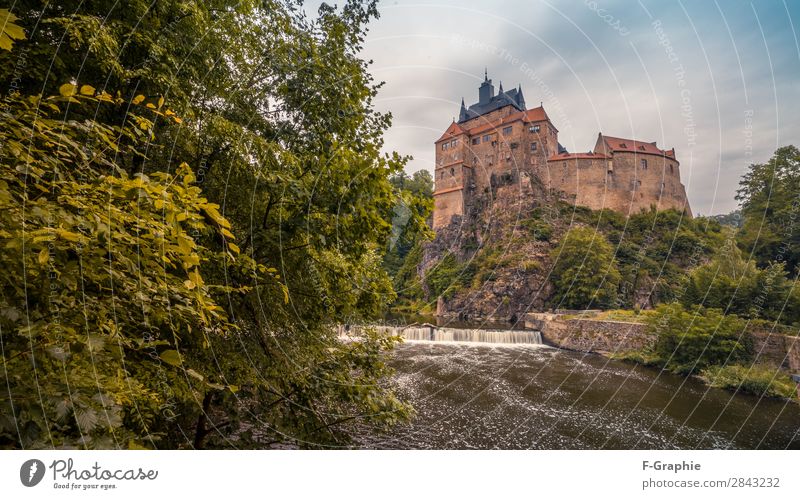 castle kriebstein Art Museum Nature Landscape Water Sky Clouds Summer Climate Beautiful weather Plant Garden Park Village Small Town Church Dome Palace Castle