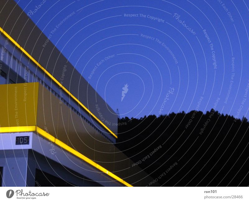 yellow101 Yellow Neon light Architecture Lighting Blue Sky façade Evening