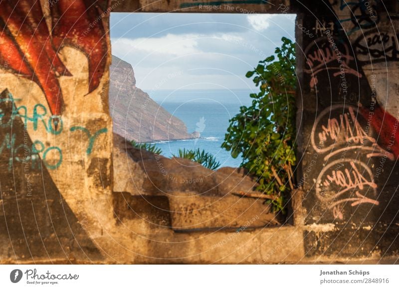 Window view on the coast of Tenerife Nature Joie de vivre (Vitality) Enthusiasm Euphoria Brave Truth Authentic Hope Religion and faith Belief Death Illuminate