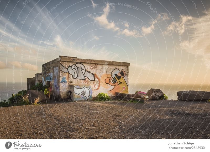 abandoned house on Tenerife Nature Joie de vivre (Vitality) Truth Hope Illuminate Ocean South Exceptional Wonder Colour photo Exterior shot Deserted Coast