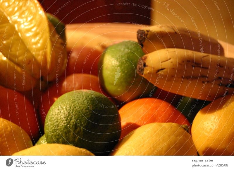 common fruit Lemon Banana Fruit salad Multicoloured Maracuja Healthy Lime Orange