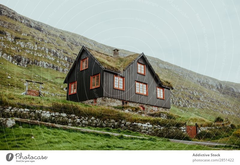 Wooden house in rocky highlands House (Residential Structure) Highlands Remote Nature Cottage Countries Vacation & Travel Architecture Landscape Mountain Rural