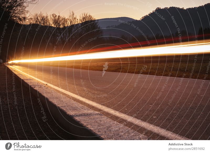 Car light trails Light Speed Street Long Abstract Lanes & trails Exposure Background picture Night Nature Vacation & Travel Truck Movement Transport Set Line