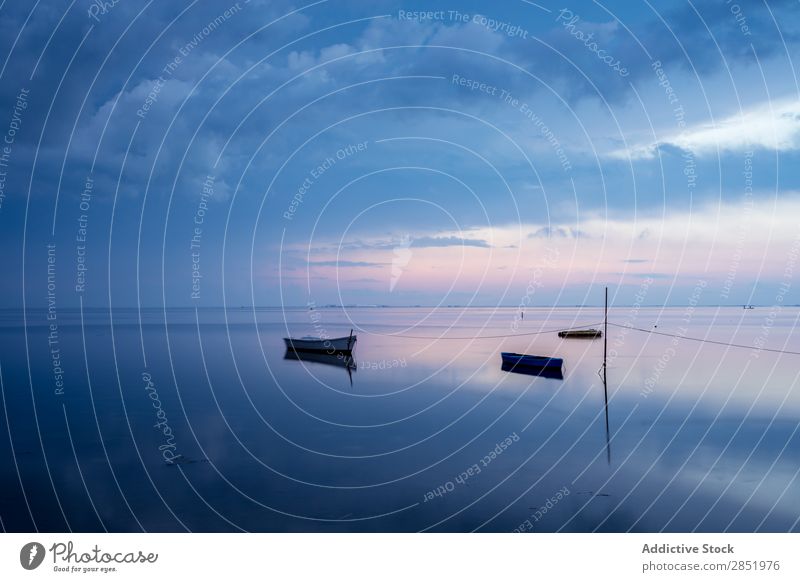 Boats on the sea Watercraft Nature Blue Ocean Sky Clouds Landscape ebro Catalonia Spain Delta tarragona Natural Mediterranean Background picture