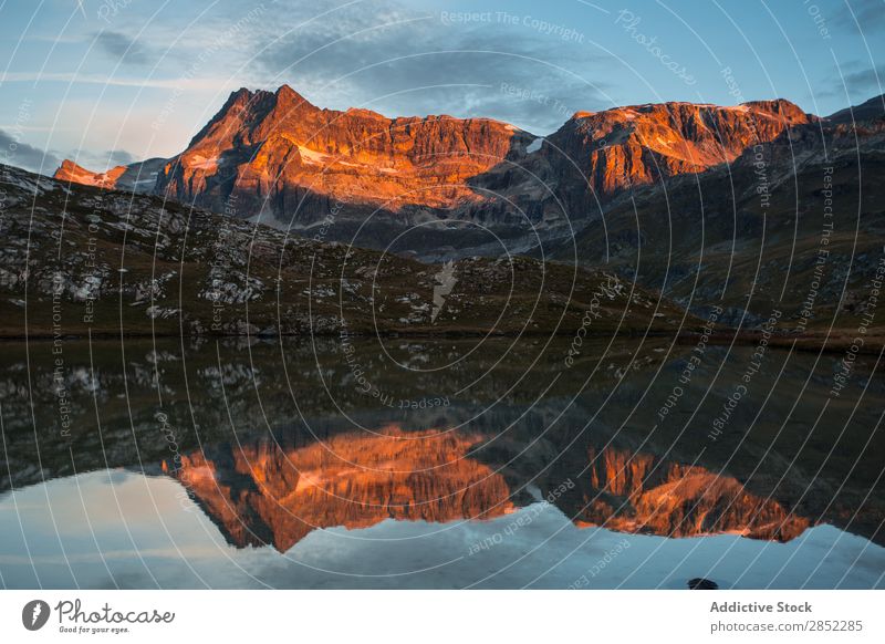 Pan du Lac, La Vampose, French Alps Mountain Landscape Nature Swiss Peak Lake Europe Summer Vantage point Ice scenery Blue Water Panorama (Format) Sky Tourism