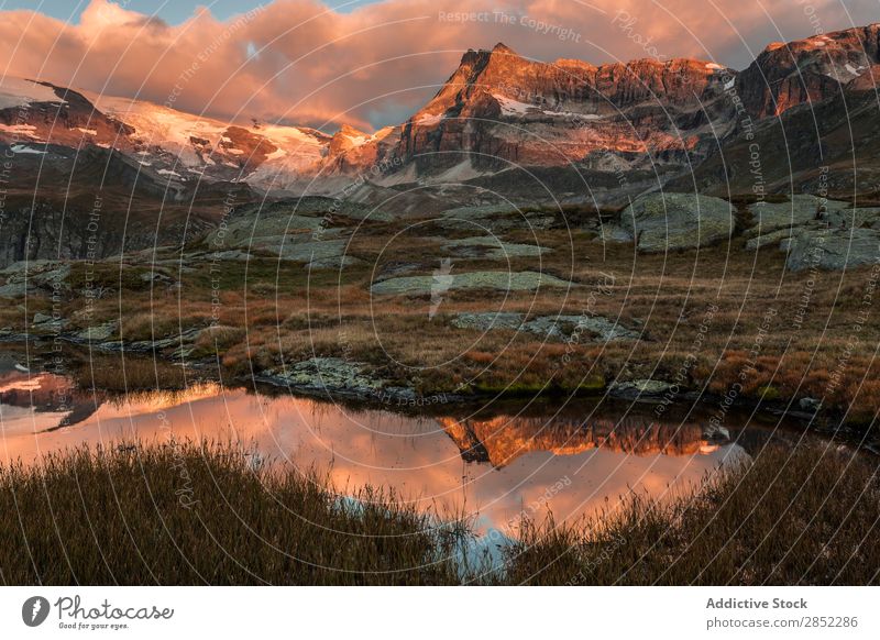 Pan du Lac, La Vampose, French Alps Mountain Landscape Nature Swiss Peak Lake Europe Summer Vantage point Ice scenery Blue Water Panorama (Format) Sky Tourism