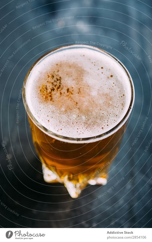 Glass of beer on dark background Alcoholic drinks ale Bar Beer Beverage Bottle Brewery Cool (slang) Craft (trade) Drinking Foam Food Gold Grunge Pub Table