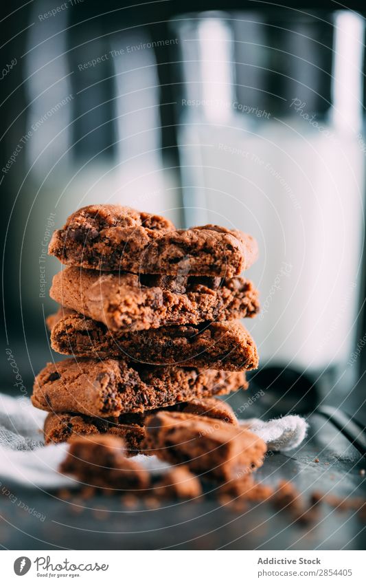 Chocolate brownie with a glass of milk Baking Breakfast Butter Cake Cook Dessert Fat Food Glass Milk Snack Sugar Sweet Tasty Unhealthy