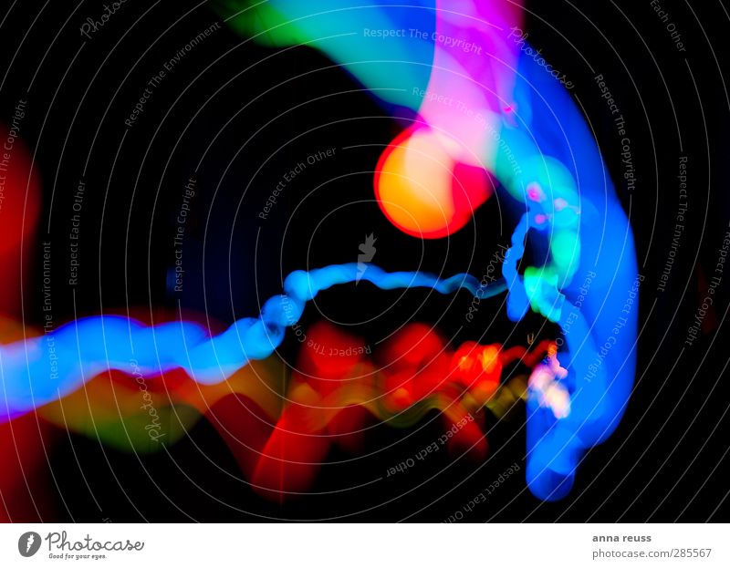 light traces Line Happiness Blue Multicoloured Red Colour photo Interior shot Abstract Deserted Night Light (Natural Phenomenon)