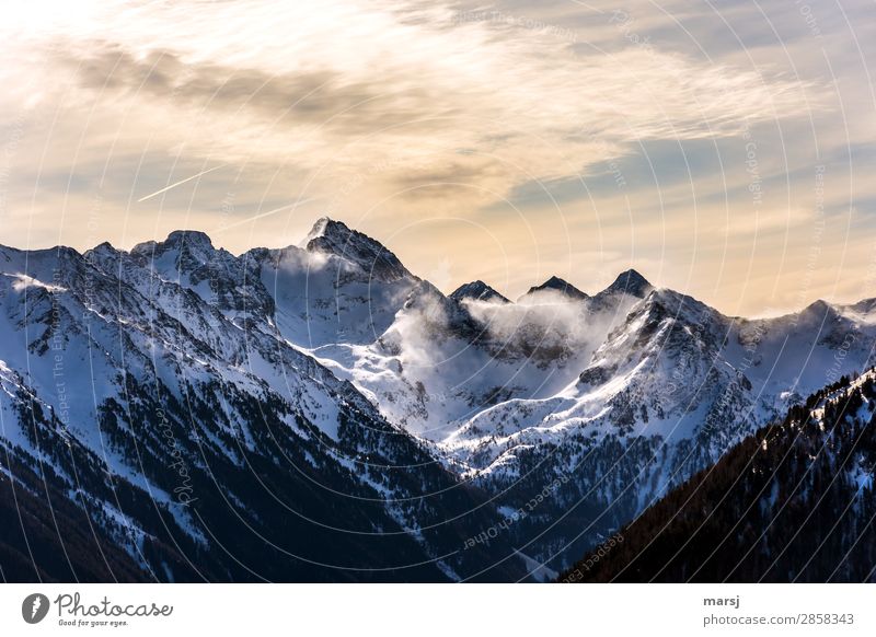 Föhn storm at Hochgolling hairdryer High Golling Mountain Vacation & Travel Trip Nature Landscape Winter Beautiful weather Wind Alps Peak Loneliness