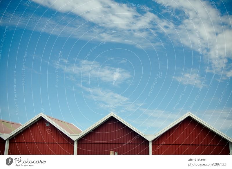 Swedish Red-White Vacation & Travel Tourism House (Residential Structure) Sky Summer Beautiful weather Göteborg Skerry Sweden Village Building Wall (barrier)