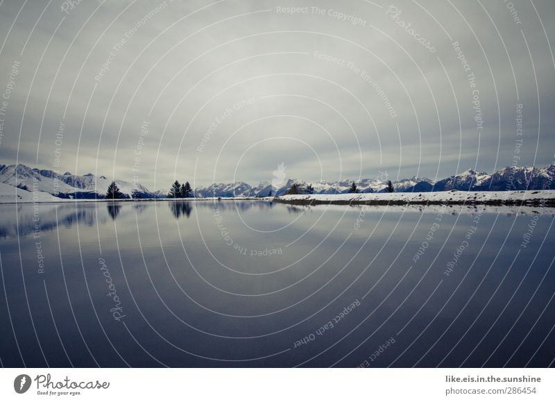 chill Environment Nature Landscape Sky Horizon Winter Climate Beautiful weather Fog Ice Frost Snow Alps Mountain Peak Snowcapped peak Lake Cold White