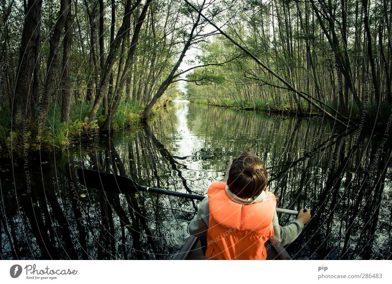 amazon Human being Boy (child) Hair and hairstyles Back 1 8 - 13 years Child Infancy Environment Nature Plant Water Autumn Beautiful weather Tree Lakeside