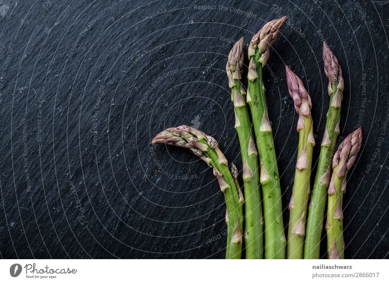 fresh green asparagus Food Vegetable Asparagus Nutrition Organic produce Vegetarian diet Life disk slate Simple Fresh Delicious Natural Beautiful Green Black